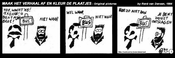 Finish The Story And Colour The Pictures - original strip 1